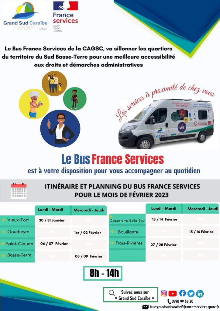 Le Planning du mois de février pour le Bus France Service